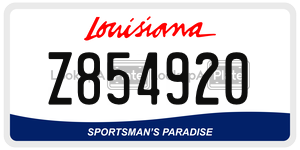 Z854920  license plate in LA