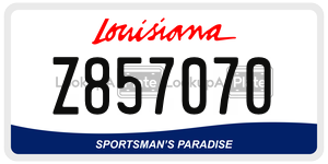Z857070  license plate in LA