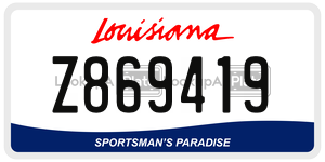 Z869419 license plate in Louisiana