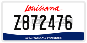 Z872476  license plate in LA