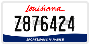 Z876424  license plate in LA