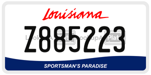 Z885223  license plate in LA
