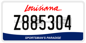 Z885304  license plate in LA