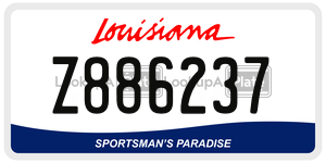 Z886237  license plate in LA