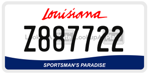 Z887722  license plate in LA