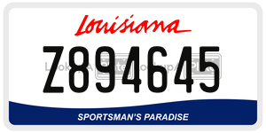 Z894645  license plate in LA