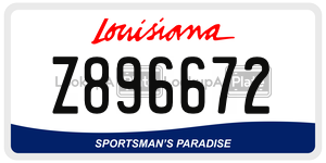 Z896672  license plate in LA
