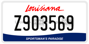 Z903569 license plate in Louisiana
