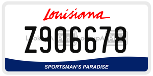 Z906678  license plate in LA