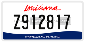 Z912817  license plate in LA