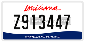Z913447  license plate in LA