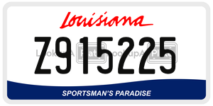 Z915225  license plate in LA
