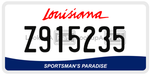 Z915235  license plate in LA