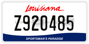 Z920485  license plate in LA
