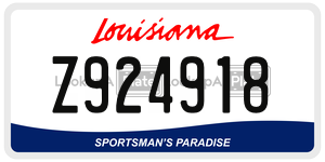 Z924918 license plate in Louisiana