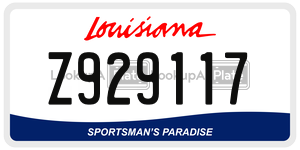 Z929117  license plate in LA