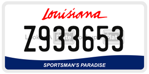 Z933653  license plate in LA