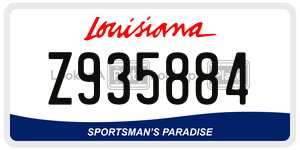 Z935884  license plate in LA