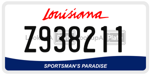 Z938211  license plate in LA