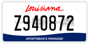 Z940872  license plate in LA