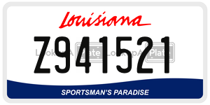 Z941521  license plate in LA
