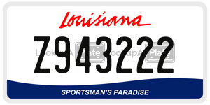 Z943222  license plate in LA
