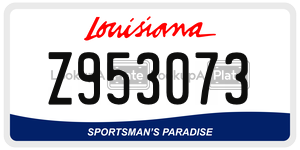Z953073  license plate in LA
