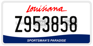 Z953858  license plate in LA