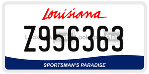 Z956363  license plate in LA