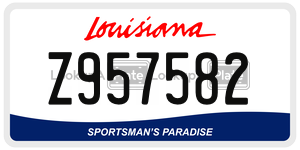 Z957582  license plate in LA