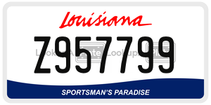 Z957799  license plate in LA