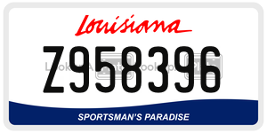 Z958396  license plate in LA