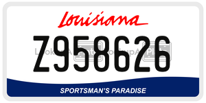 Z958626  license plate in LA