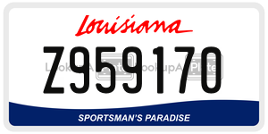 Z959170  license plate in LA