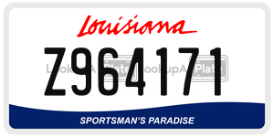 Z964171  license plate in LA