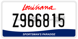 Z966815  license plate in LA