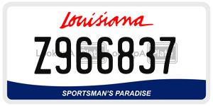 Z966837  license plate in LA