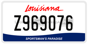 Z969076  license plate in LA