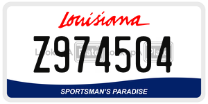 Z974504  license plate in LA