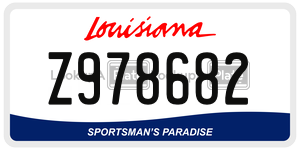 Z978682  license plate in LA