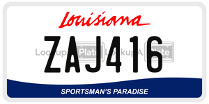ZAJ416  license plate in LA