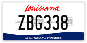 ZBG338 license plate in Louisiana