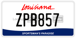 ZPB857  license plate in LA
