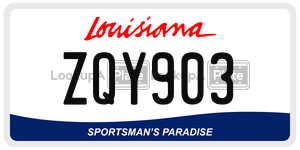 ZQY903  license plate in LA
