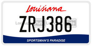 ZRJ386  license plate in LA
