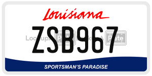 ZSB967  license plate in LA