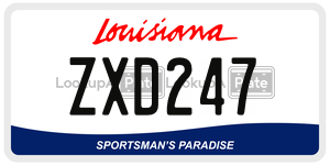 ZXD247 license plate in Louisiana