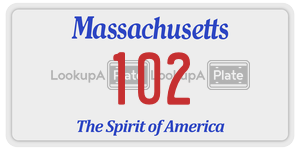 102 license plate in Massachusetts