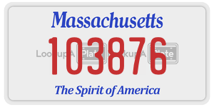 103876 license plate in Massachusetts
