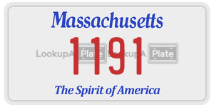 1191 license plate in Massachusetts